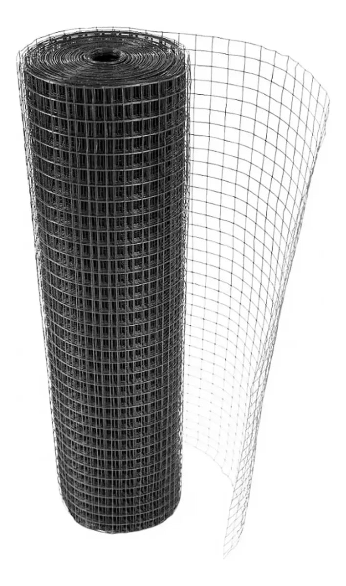 Malla Plastificada Negra 1/2" e=7mm 90cm x 10mt