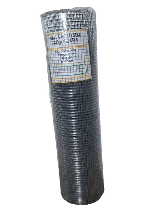 Malla Soldada Galvanizada 90cm largo 30mt